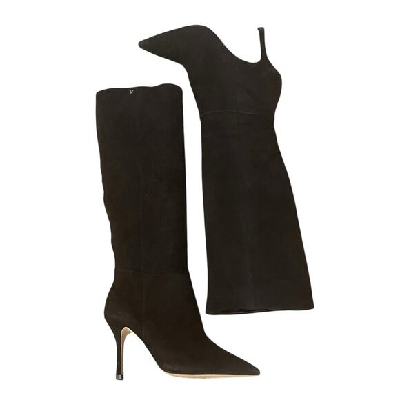 Larroudé Closed Pointed Toe Comfort Kate Boot In Black Suede Leather Size 9 NWOB - Picture 8 of 12